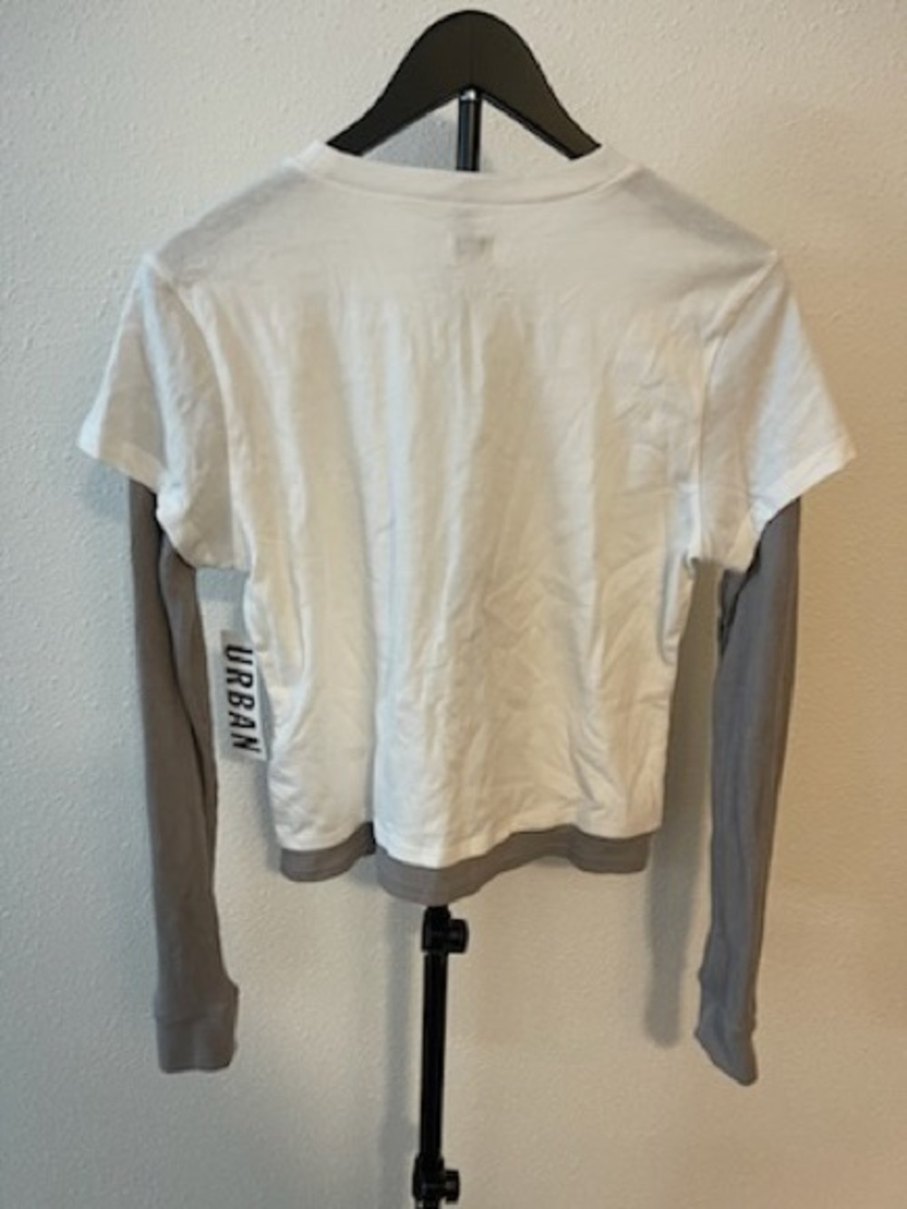 NWT Urban Outfitters Layered-Look White & Gray Long Sleeve Tee small - Picture 6 of 6